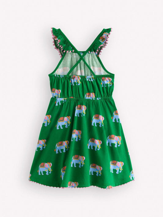Dsiney Kidz - Boden Green Ruffle Neck Trim Dress image 2