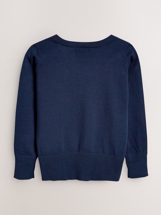 Dsiney Kidz - Navy Blue Cotton Rich School V-Neck Cardigan (3-16yrs) image 2