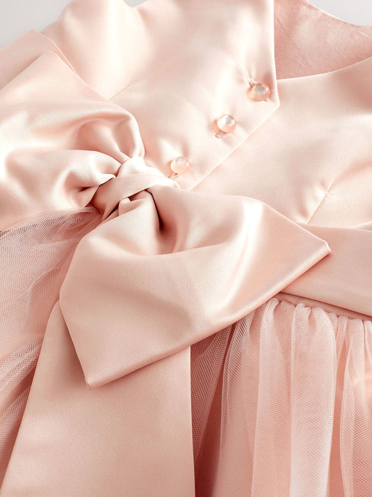 Dsiney Kidz - Pink Flower Girl Bow Dress (3mths-16yrs) image 2
