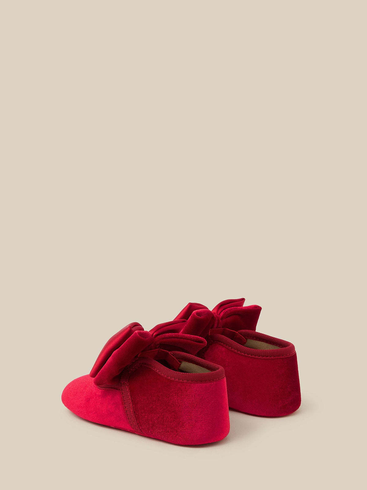 Monsoon Red Bow Velvet Booties & Headband Set - image 3