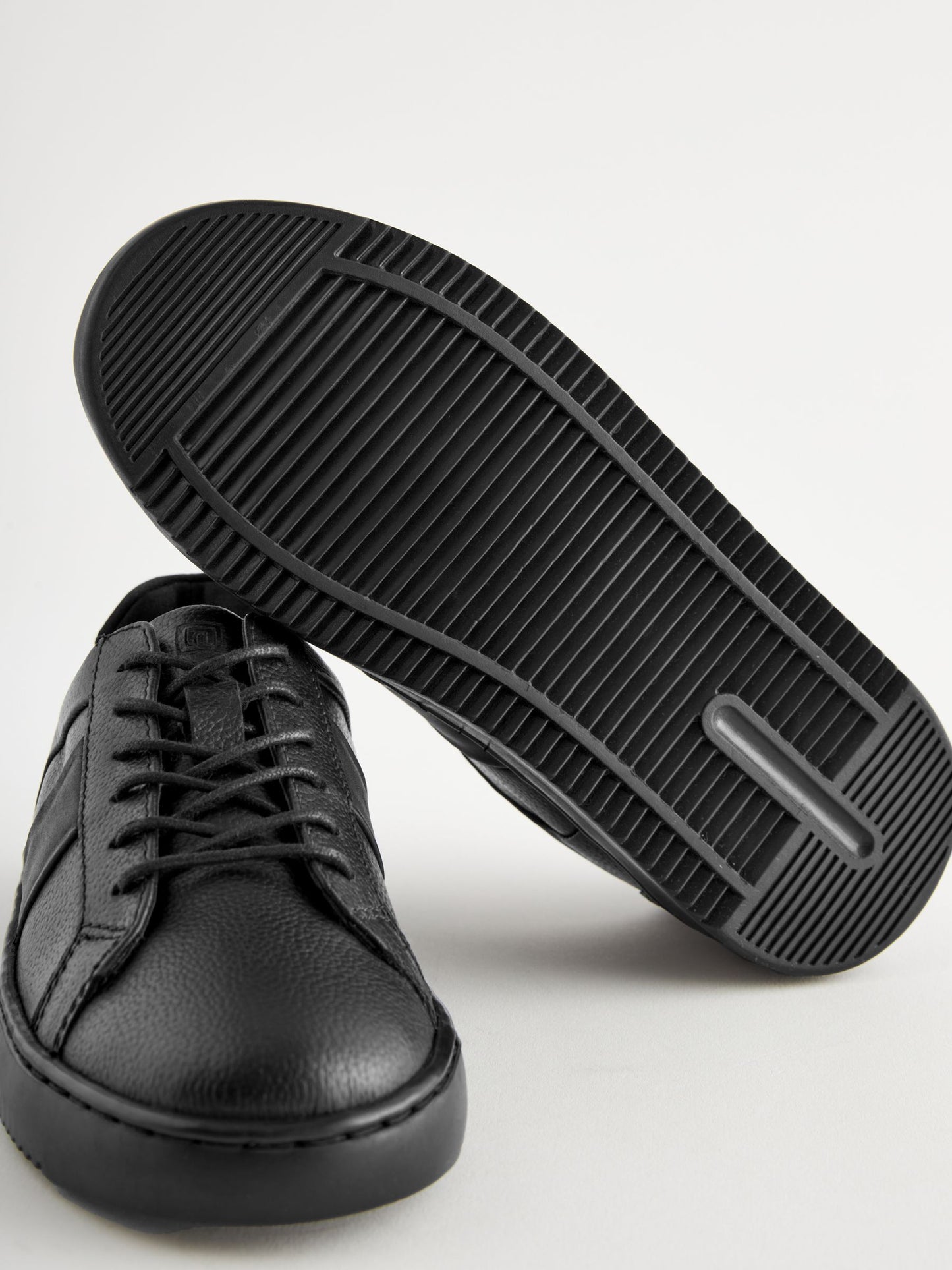Black Leather Lace Up School Shoes image 5