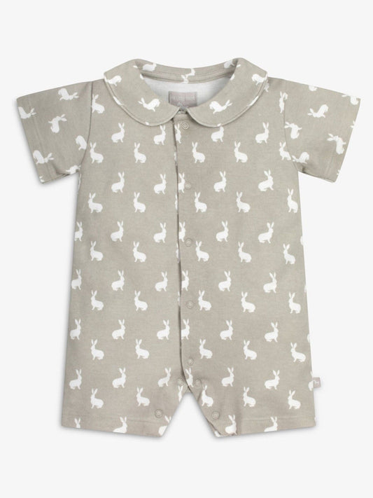 The Little Tailor Grey Jersey Bunny Print 100% Cotton Romper image 2