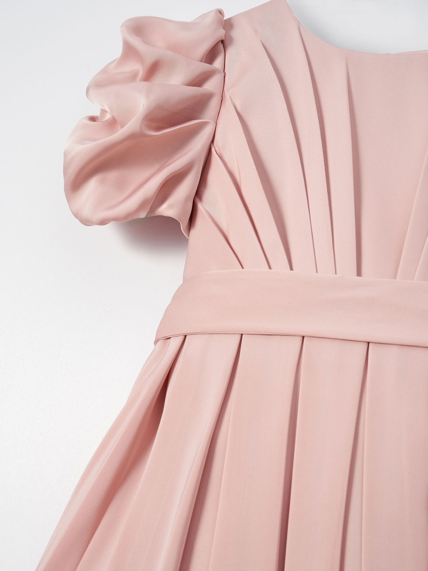 Angel & Rocket Blush Pink Portia Pleated Bodice Bow Dress image 9