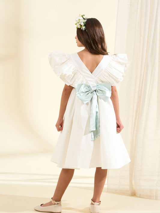Dsiney Kidz - Angel & Rocket White Taffeta Ruffle Bow Sylvie Dress image 2