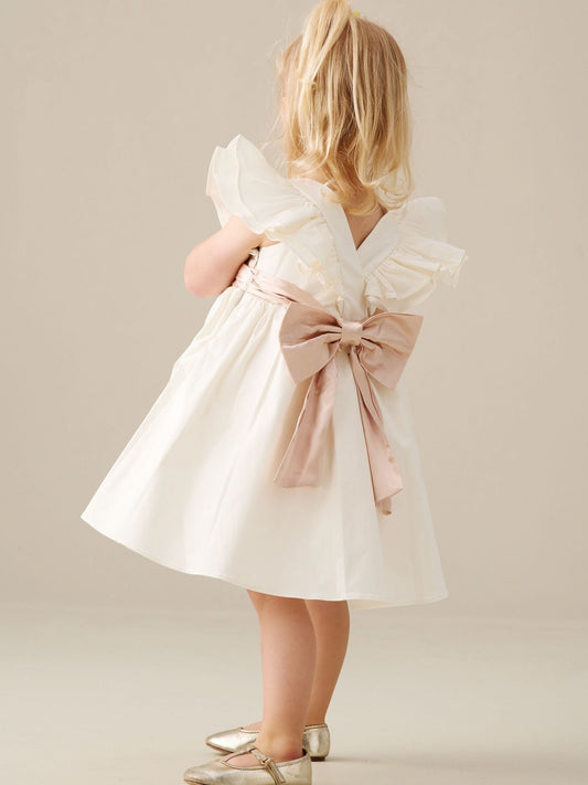 Dsiney Kidz - Angel & Rocket Cream Sylvie Sateen Sash Bow Dress image 2