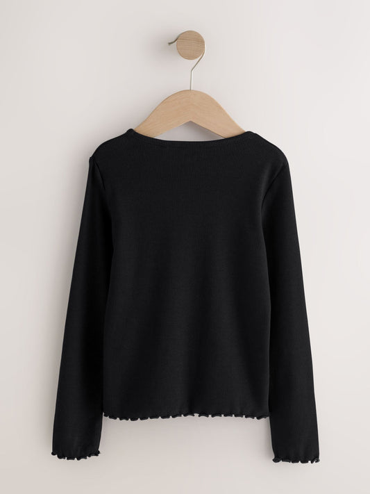 Dsiney Kidz - Black Cotton Rich Long Sleeve Rib T-Shirt (3mths-7yrs) image 2