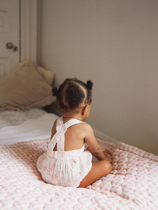 The Little Tailor Pink Woven 100% Cotton Rompersuit image 2