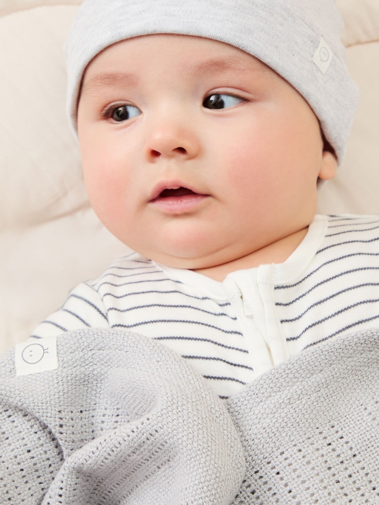 MORI Grey Blend Cellular Baby Blanket image 1