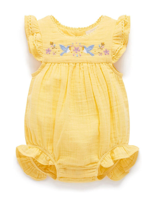 Dsiney Kidz - Purebaby Yellow Embroidered Bodysuit image 2