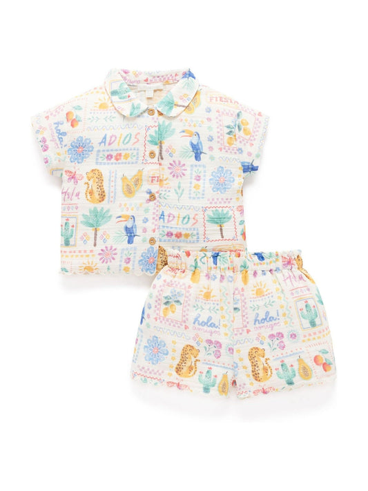 Dsiney Kidz - Purebaby Pink Postcards Top & Shorts Set image 2