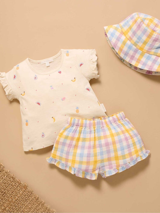Dsiney Kidz - Purebaby Pink Fruity Top & Shorts Set image 2