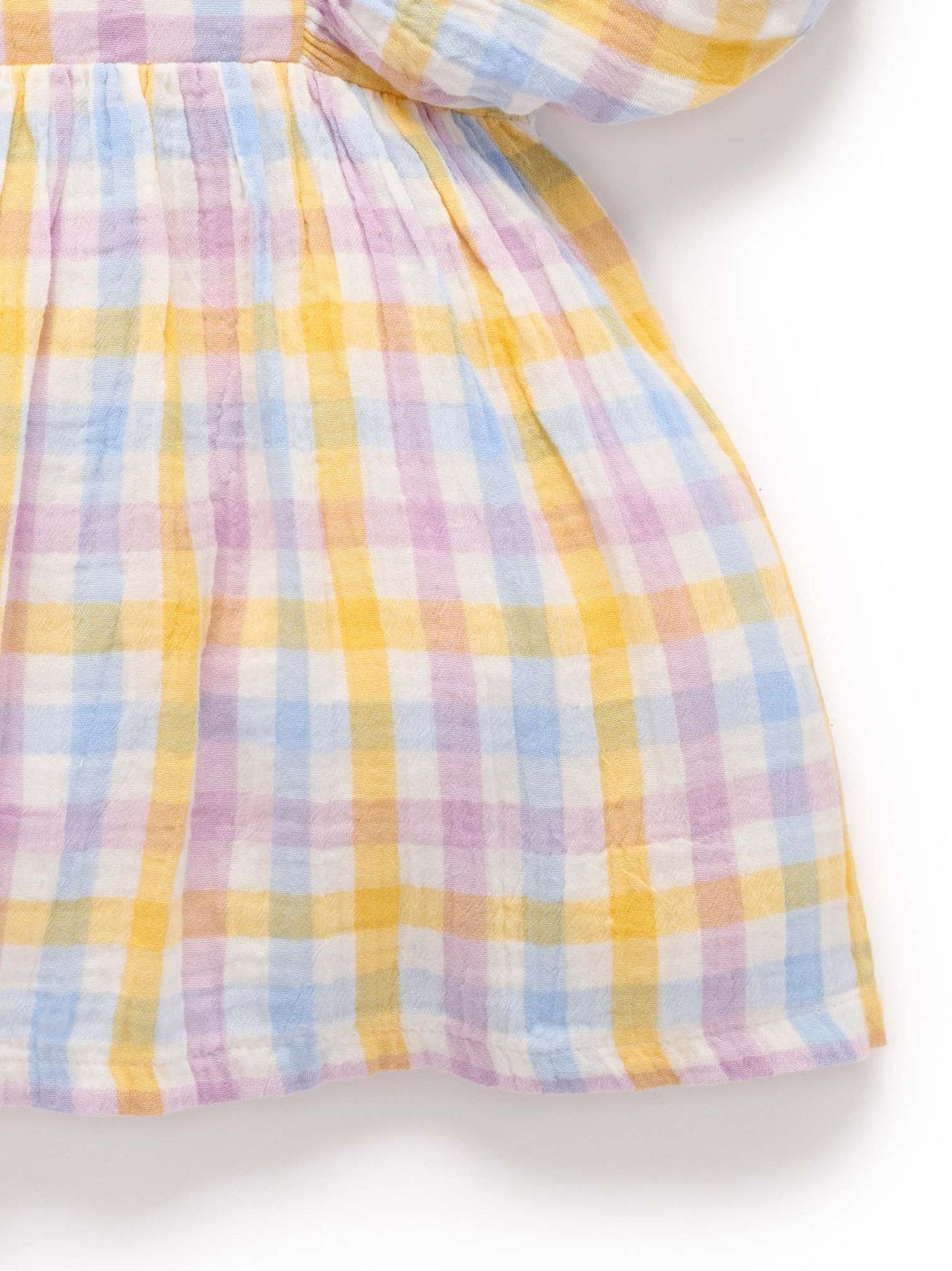 Purebaby Pink Check Gathered Dress image 5