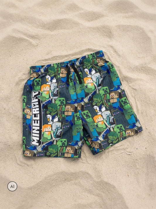 Dsiney Kidz - Vanilla Underground Green Minecraft Swim Shorts image 2