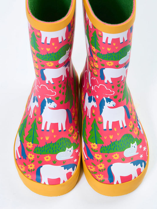 Frugi Pink Puddle Buster Wellington Boots image 2