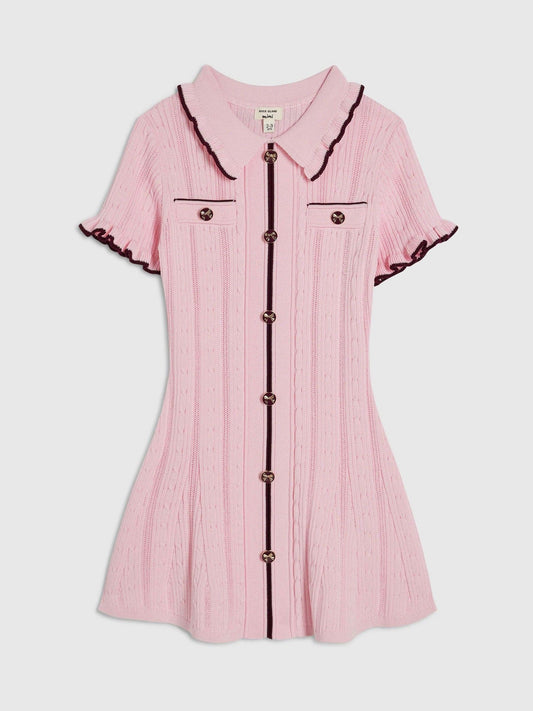 Disney Kidz - River Island Pink Flippy Knitted Dress image 1
