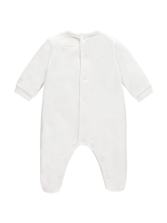 White 100% Cotton All In One With Embroidered Yoke & Hat image 2