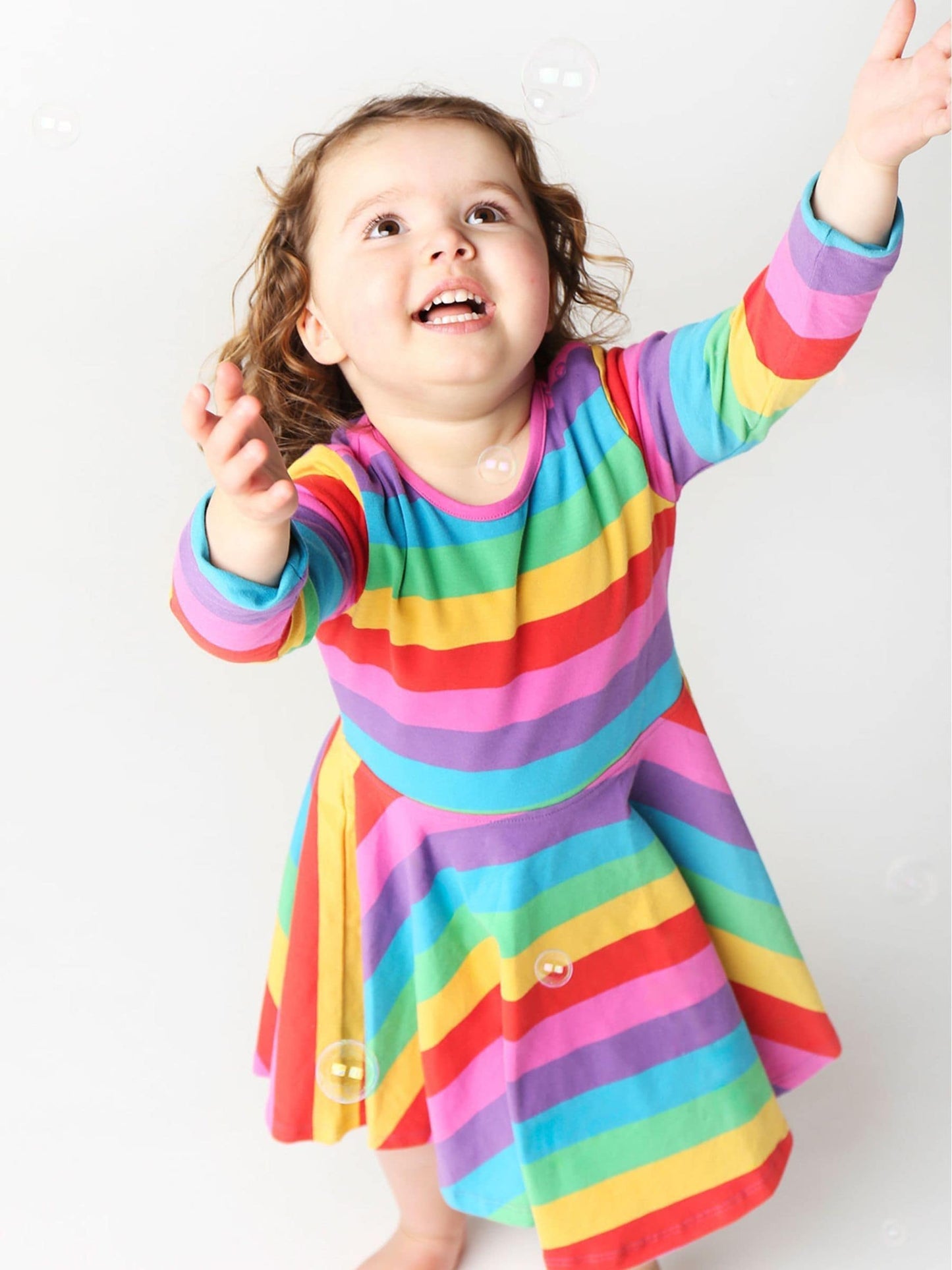 Pink Rainbow Full Skirt Skater Dress image 2