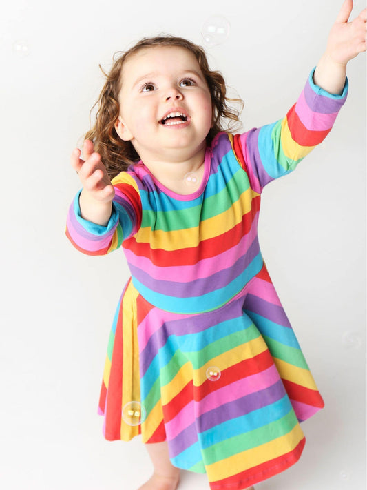 Dsiney Kidz - Pink Rainbow Full Skirt Skater Dress image 2