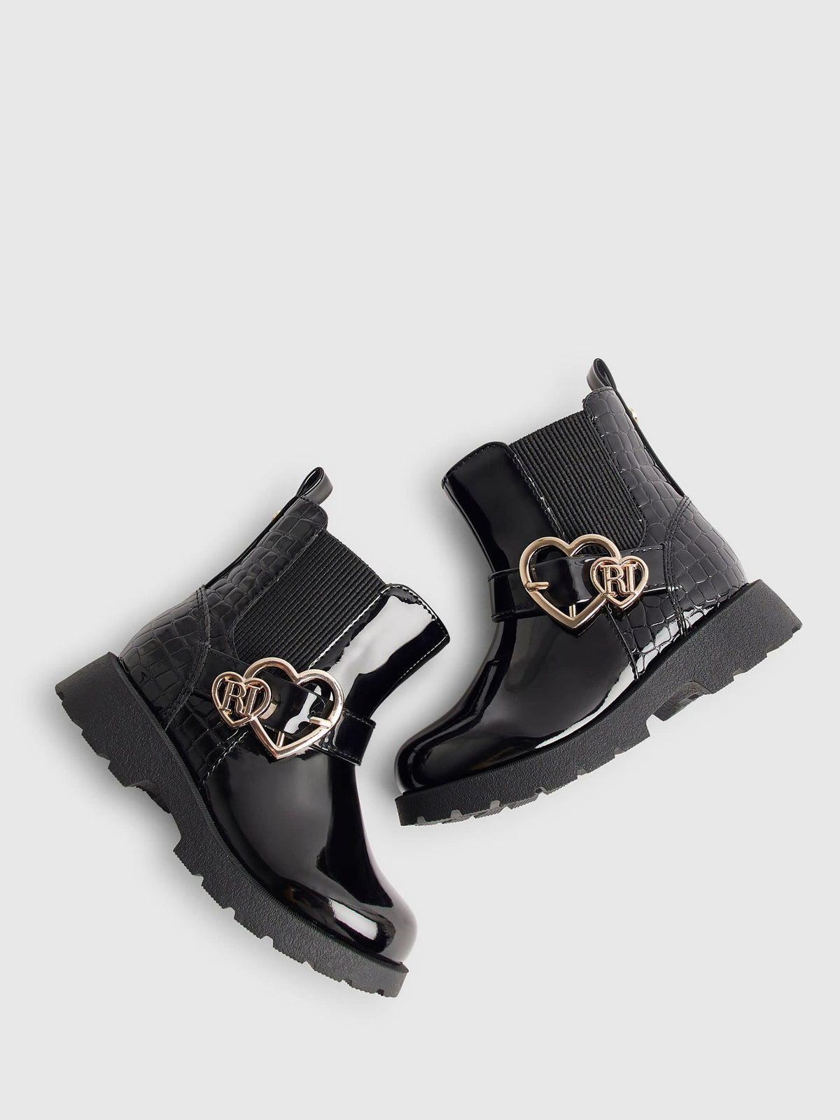 River Island Black Heart Buckle Boots - image 5