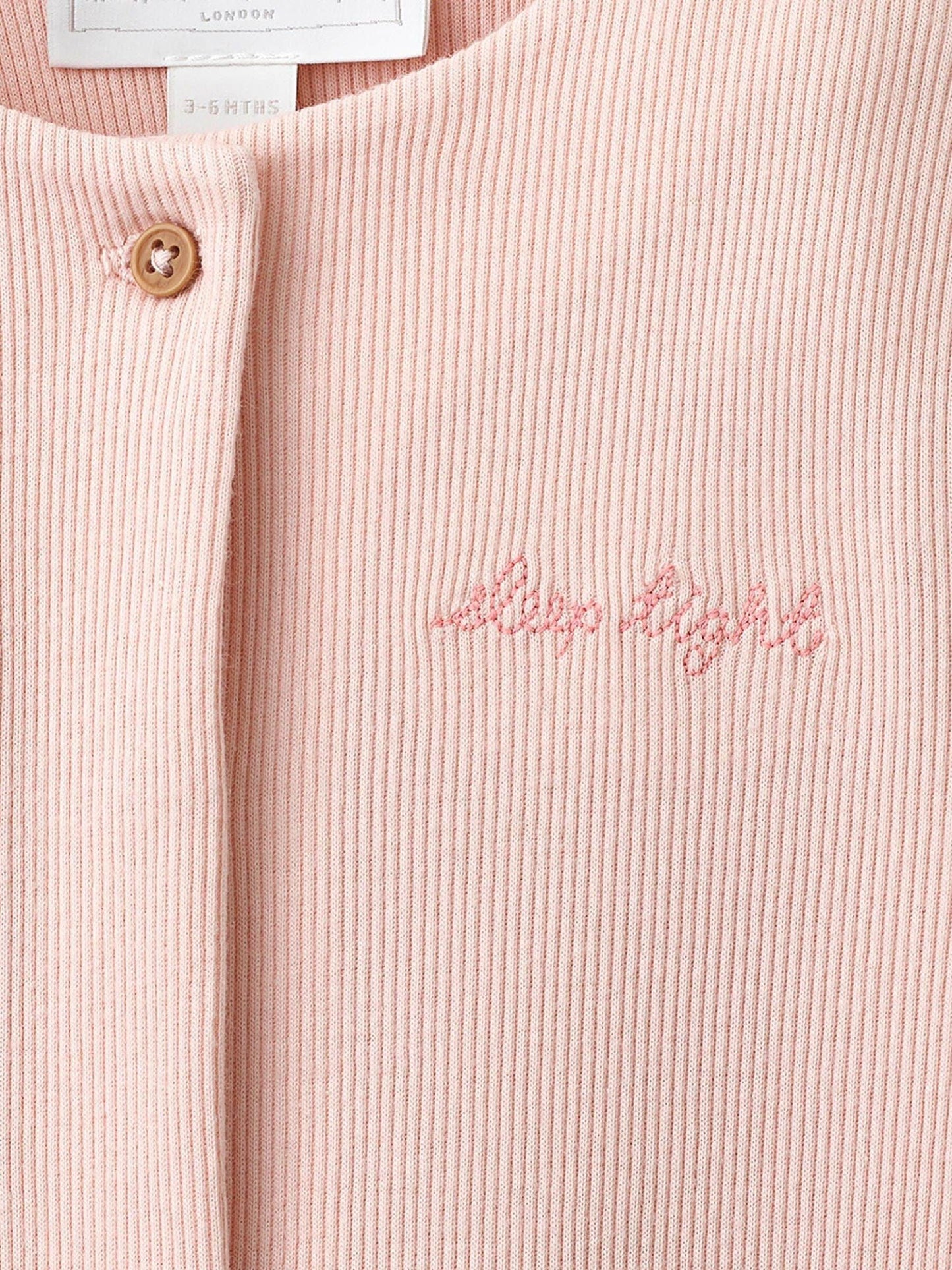 Dsiney Kidz - The White Company Pink Blend Sleep Tight Embroidered Sleepsuit image 4