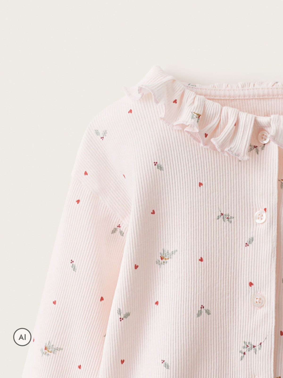The White Company Pink Blend Holly & Heart Frill Neck Harem Pyjamas - image 4
