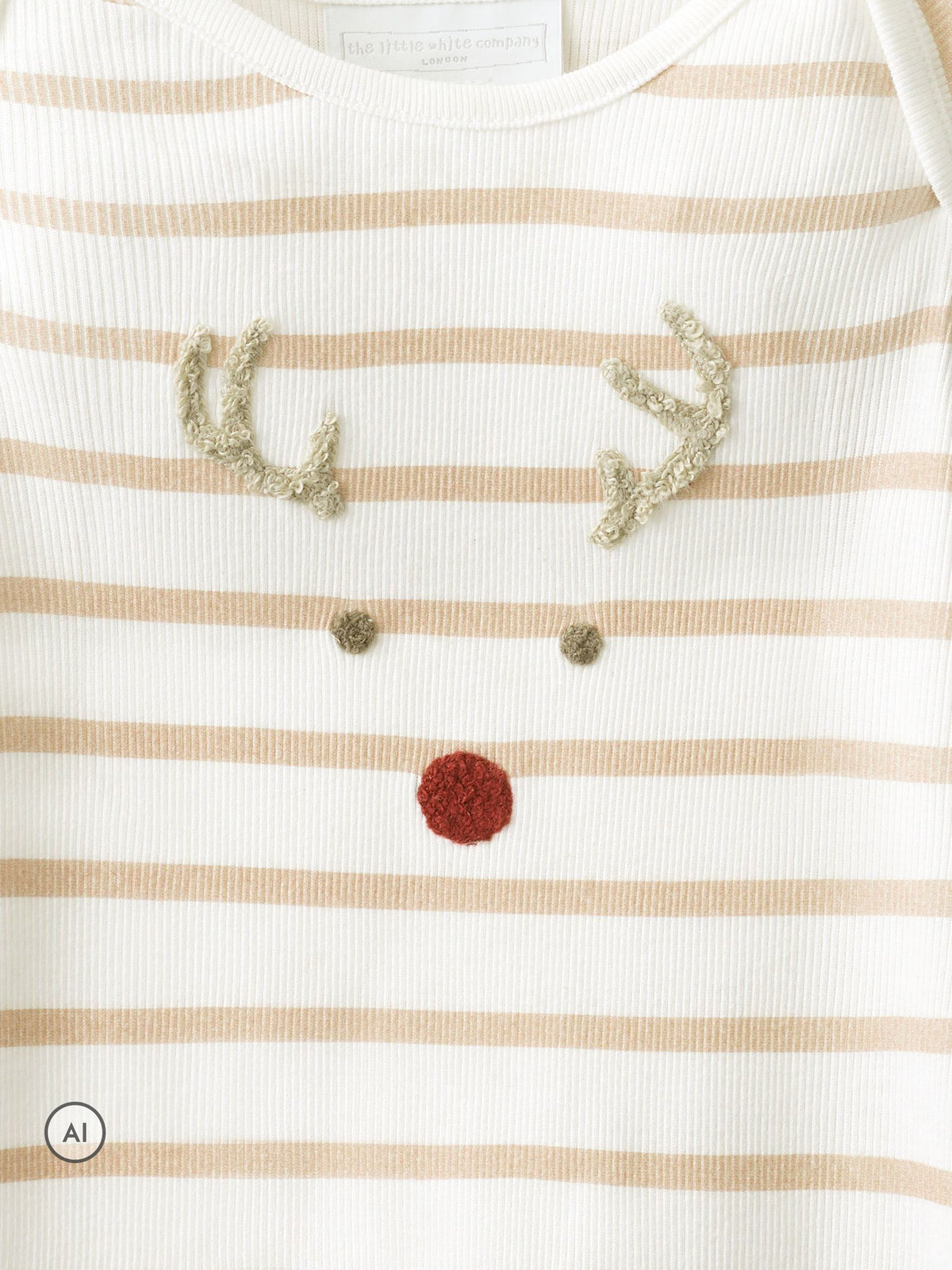 The White Company Natural Jingles Stripe Sleepsuit - image 4