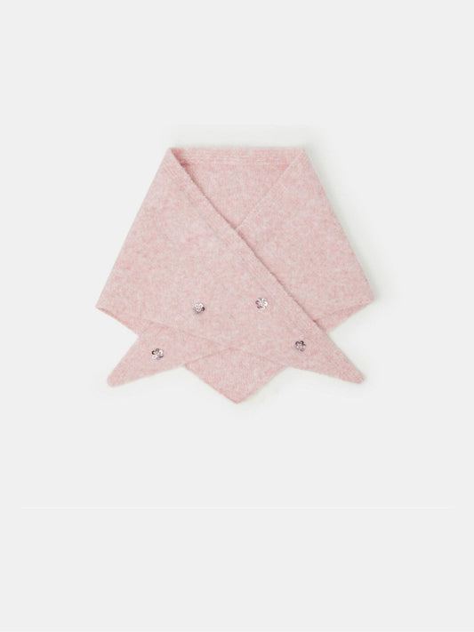 Angels By Accessorize Pink Sequin Flower Knitted Triangle Scarf - image 1