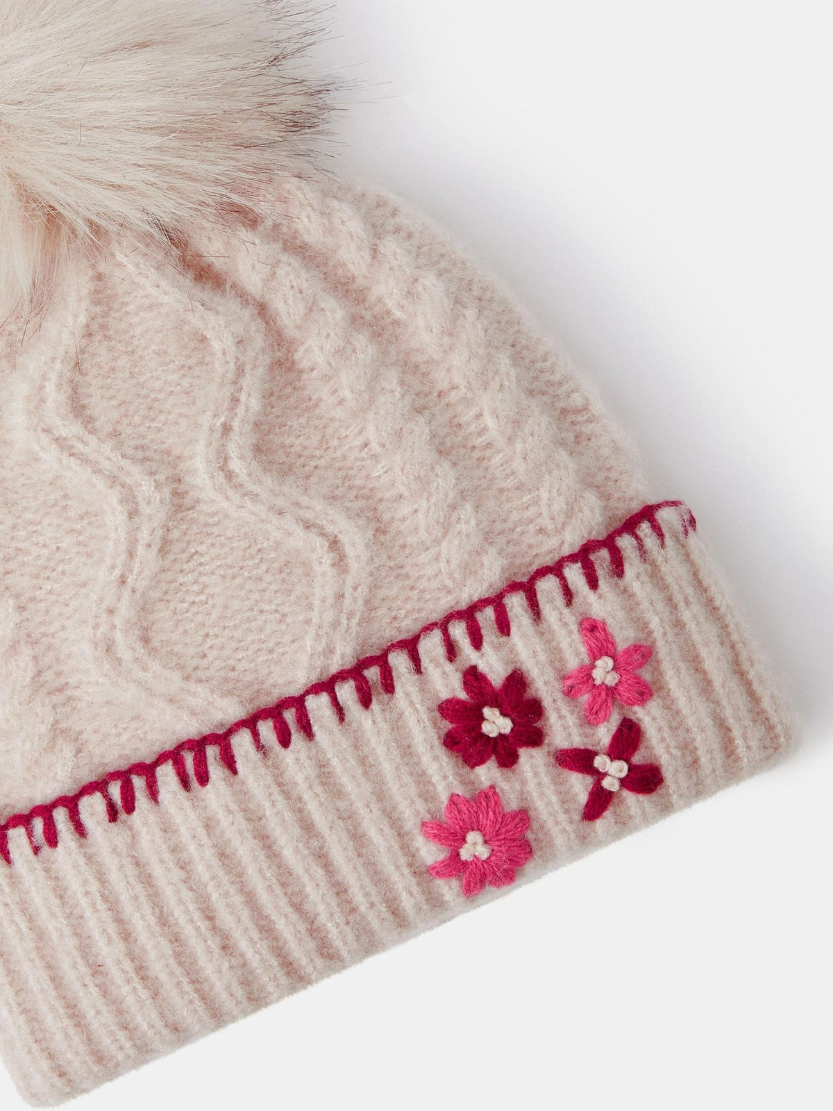 Angels By Accessorize Natural Flower Cable Knit Bobble Hat - image 2