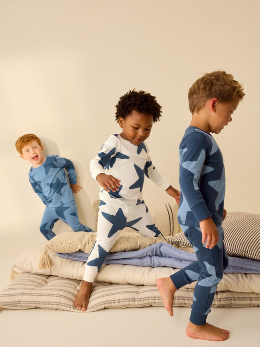 Blue/Navy Snuggle Pyjamas 3 Pack (9mths-10yrs) image 3