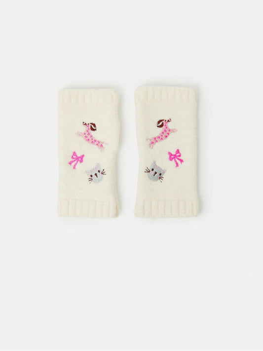 Angels By Accessorize Cream Pet Club Wrist Warmers Gloves - image 1