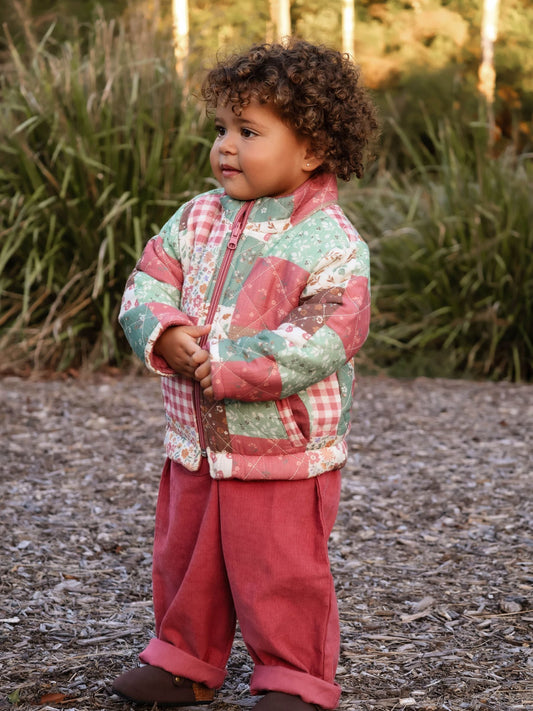 Purebaby Red Reversible Patchwork Quilted Jacket - image 1