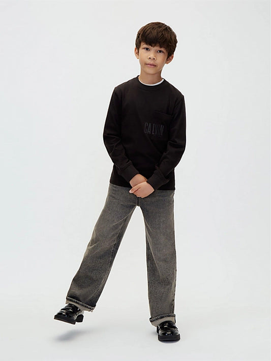Dsiney Kidz - Calvin Klein Black Long Sleeve Pocket T-Shirt image 2