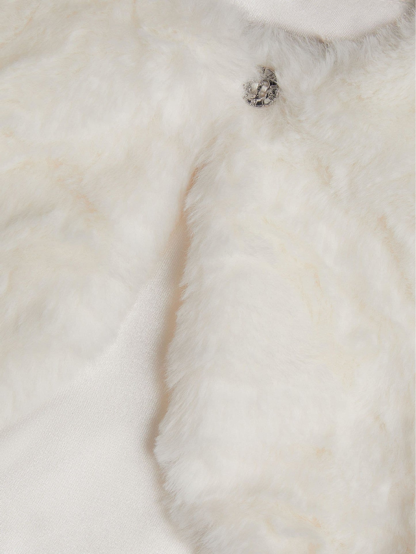 Dsiney Kidz - Monsoon Cream Baby Rose Faux Fur Cardigan image 4
