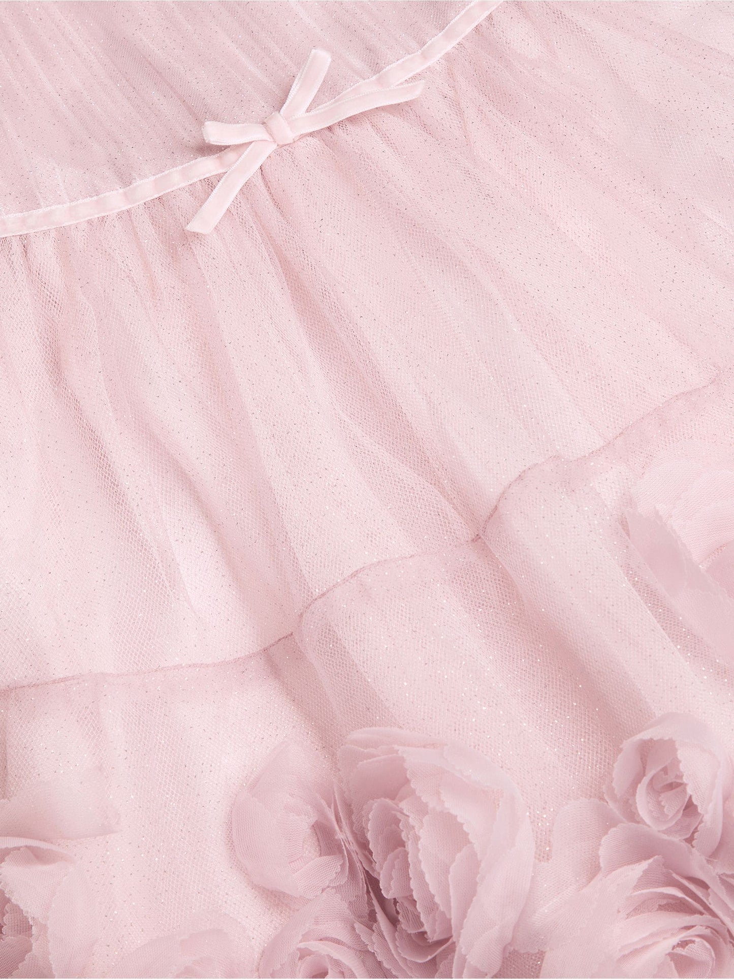 Dsiney Kidz - Monsoon Pink Baby Remi Rose Appliqué Glitter Party Dress image 3