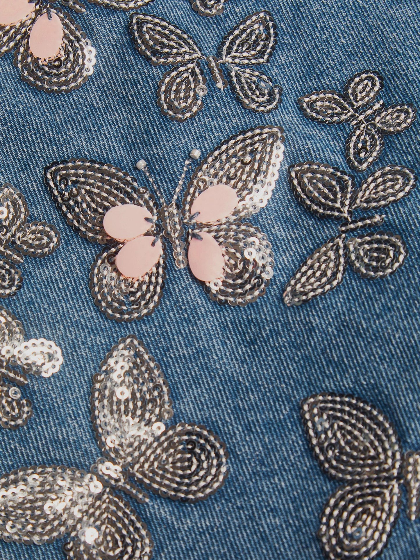 Dsiney Kidz - Monsoon Blue Butterfly Sequin Denim Skort image 4