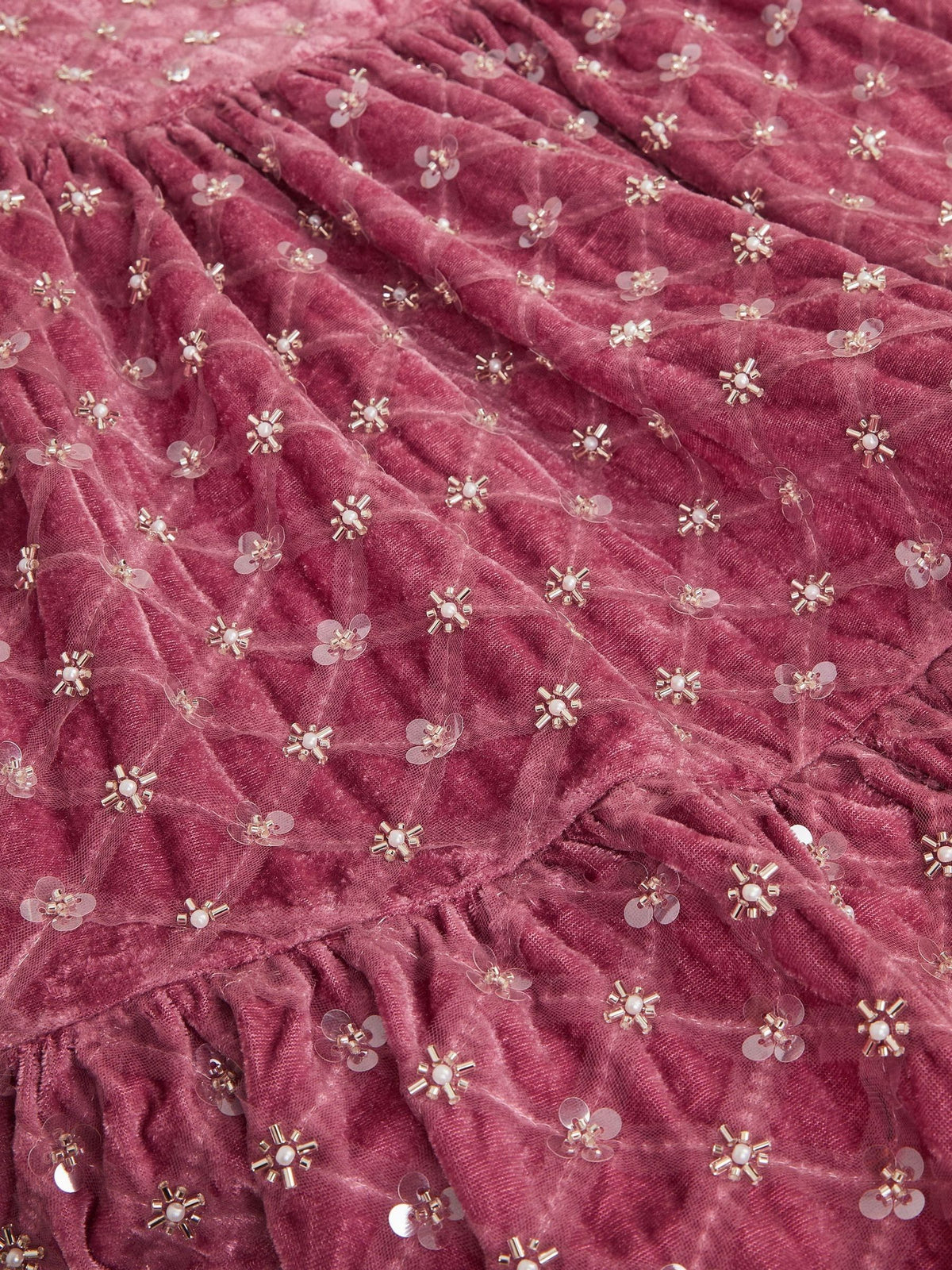 Monsoon Pink Gracie Embellished Velvet Party Dress - image 3