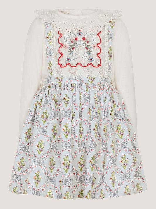 Dsiney Kidz - Monsoon Blue Baby Mon Cheri Pinafore Dress & Top Set image 2