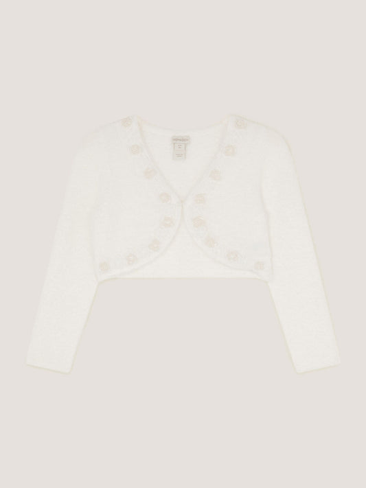 Dsiney Kidz - Monsoon Cream Phoebe Pearl Trim Cardigan image 2
