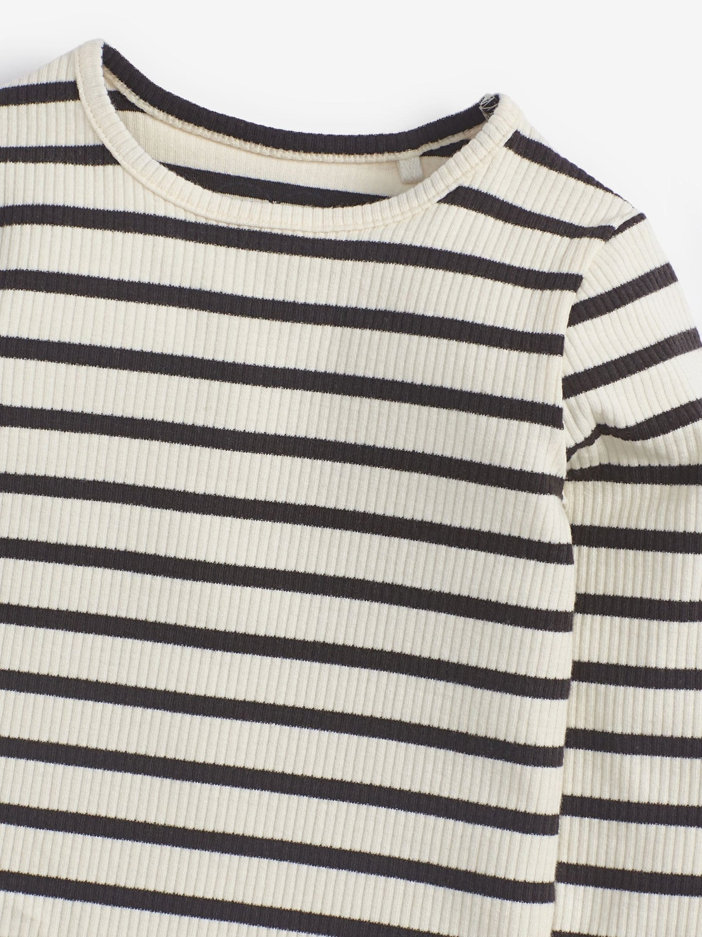Dsiney Kidz - Black/White Stripe Cotton Rich Long Sleeve Rib T-Shirt (3mths-7yrs) image 3