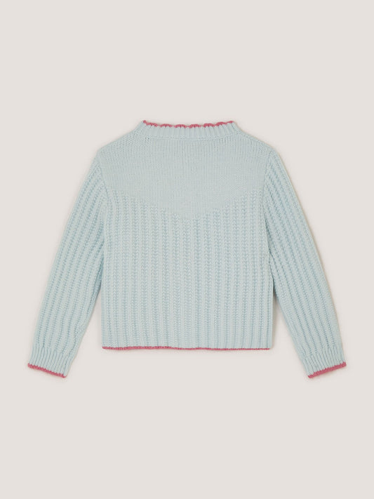 Dsiney Kidz - Monsoon Blue Butterfly Embroidered Knit Cardigan image 2