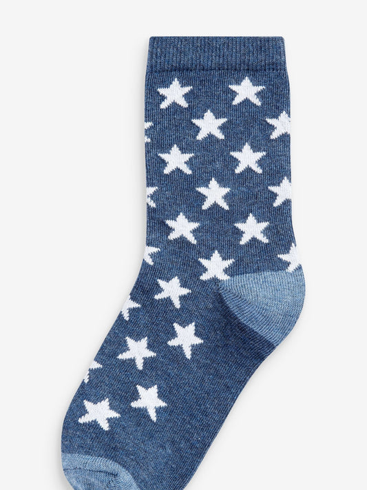 Blue Stars Cotton Rich Socks 7 Pack image 3