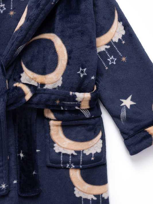 Dsiney Kidz - Chelsea Peers Blue Kids Fleece Lunar Print Dressing Gown image 2