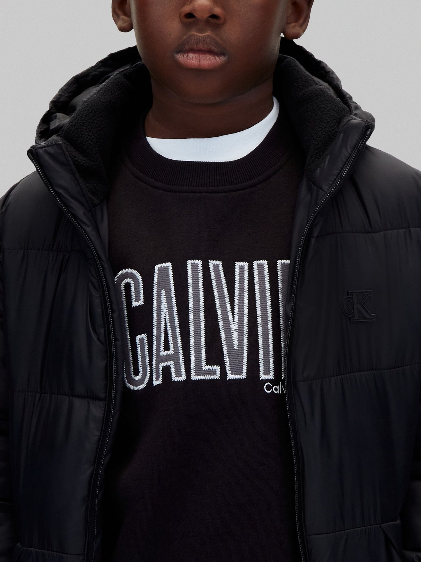 Dsiney Kidz - Calvin Klein PVH Black Kids Hooded Puffer Coat image 4