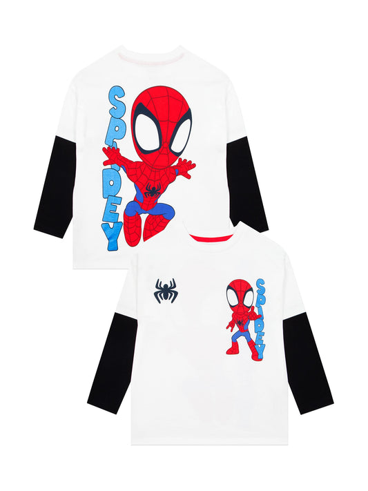 Character White Marvel Spidey And His Amazing Friends Long Sleeve Top - image 1
