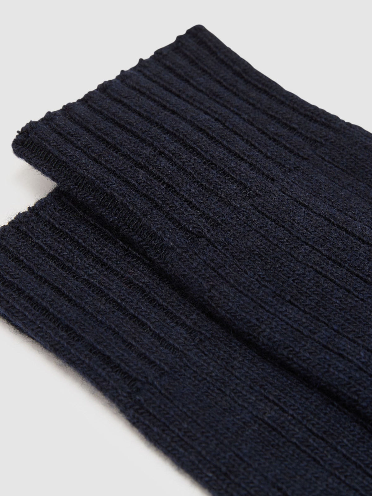 Reiss Navy Nabil Wool-Blend Ribbed Socks with Cashmere - image 3