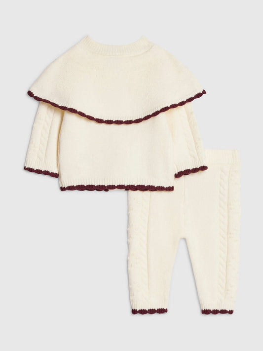 Dsiney Kidz - River Island Cream Cape Cardigan & Trousers Set image 2