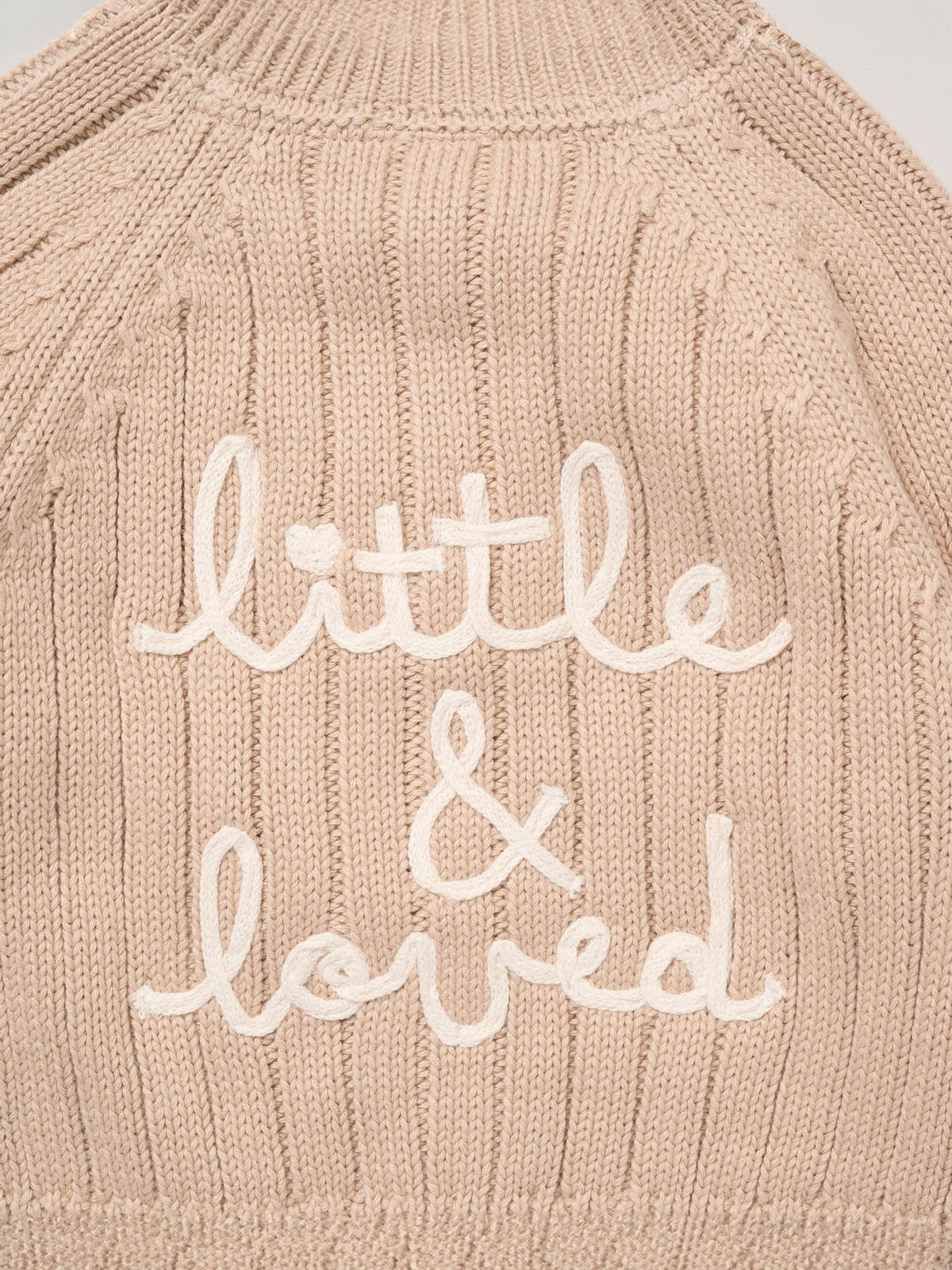 Rock-A-Bye Baby Boutique Natural Chunky Knitted Embroidered Cardigan - image 4