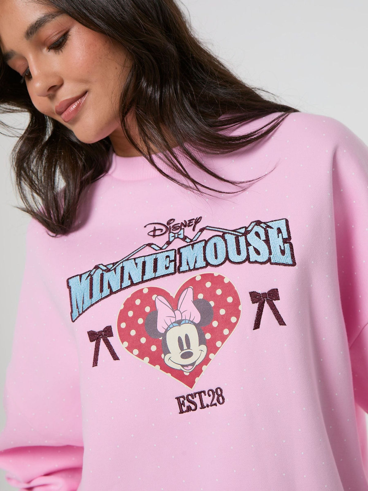 Skinnydip Pink Disney Minnie Mouse Polka Dot Sweatshirt - image 5