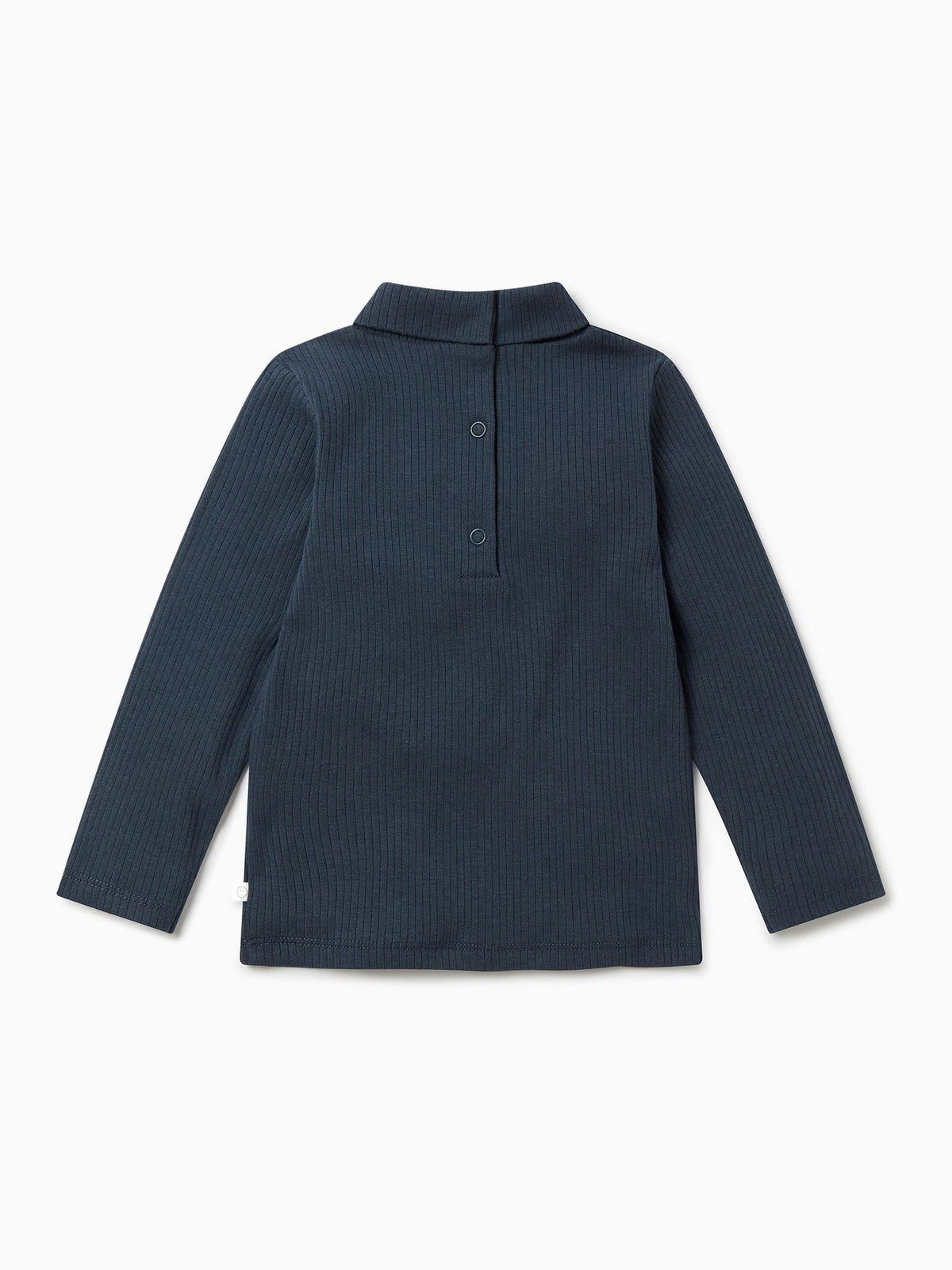 MORI Blue Ribbed Roll Neck Supersoft T-Shirt - image 2