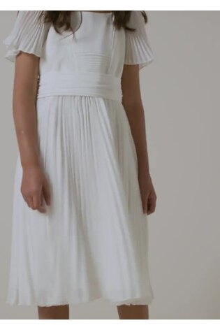 Dsiney Kidz - Angel & Rocket White Pleated Ballerina Occasion Bow Dress image 2